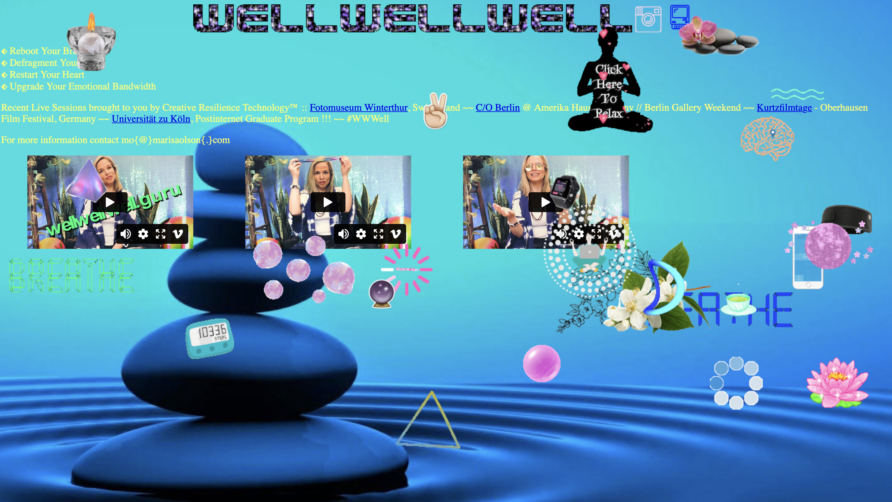 Website mit Pop-Art-Illustrationen und Video-Tutorials von Marinas Olson